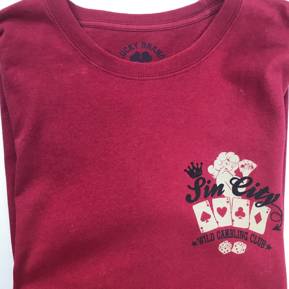 Lucky Brand men’s Sin City , Reno Nevada T-Shirt size Medium 100% Cotton.